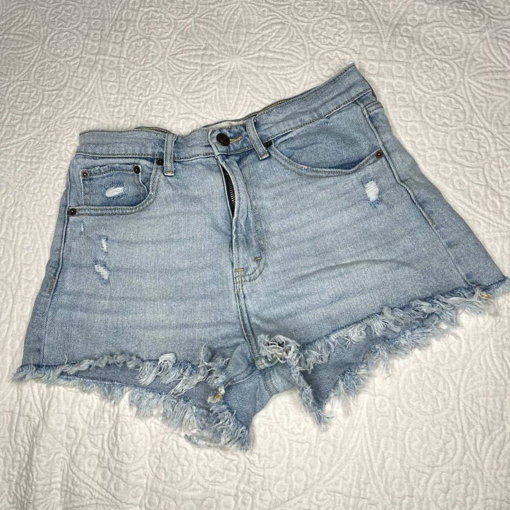 Abercrombie & Fitch High Rise Shorts Light Wash sz 27/4